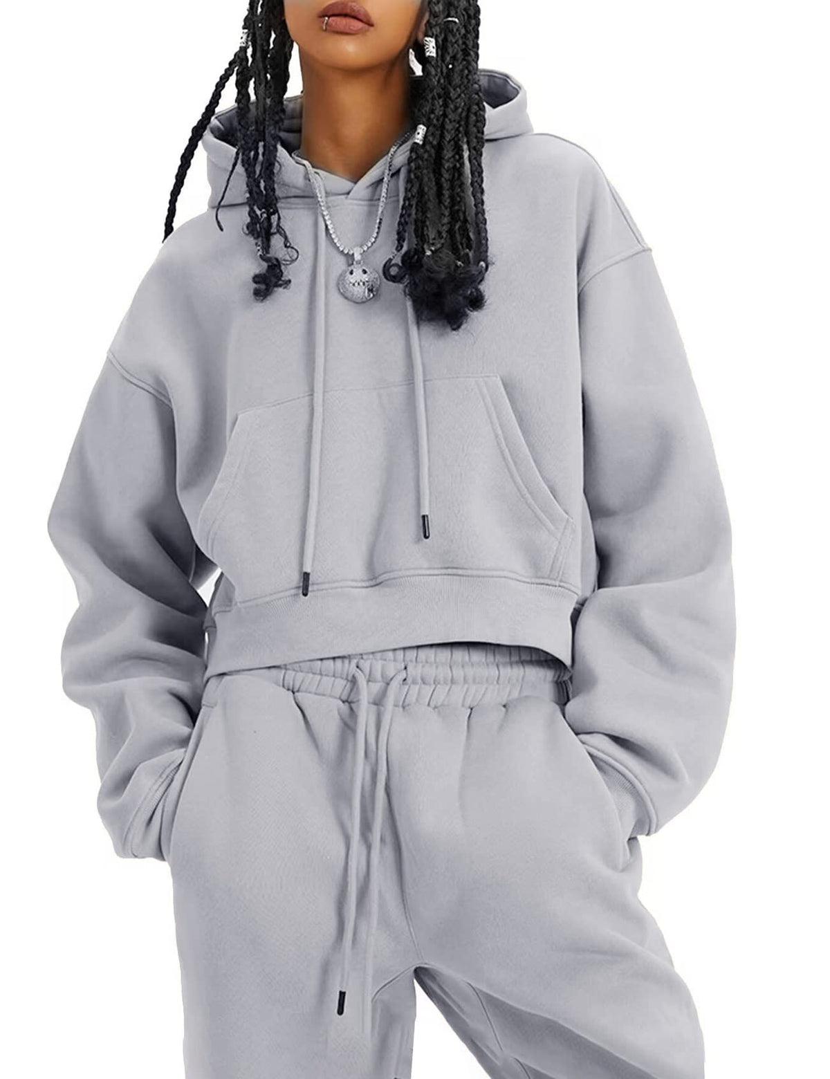 Sisu Couture's Flygo Fleece 2 Piece Outfits Fall Crop Pullover Jogger - image 24