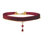 Sisu Couture's Momocat Black Velvet Red Pendant Choker Necklace Gothic Lace - image 20