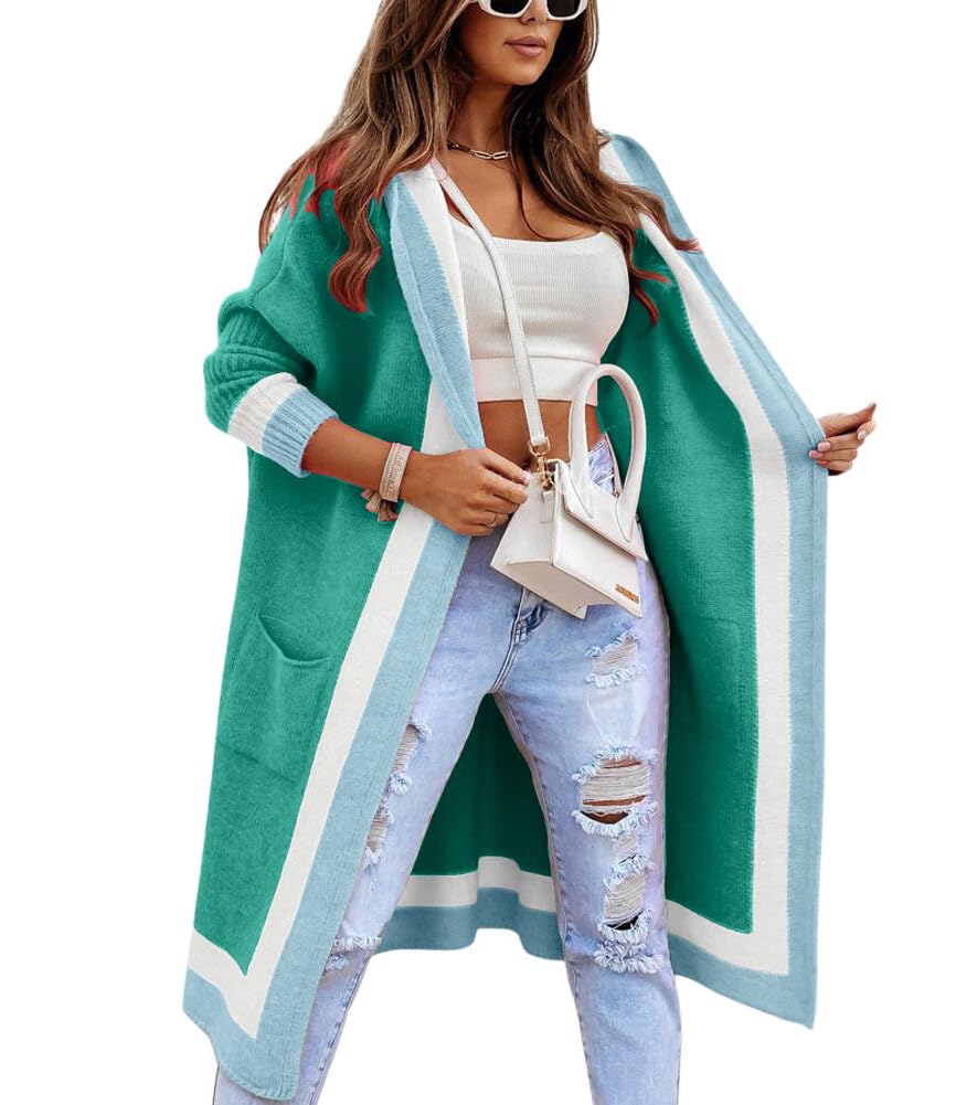 Sisu Couture's Chouyatou Color Block Vertical Striped Open Front Oversized Hooded - image 16