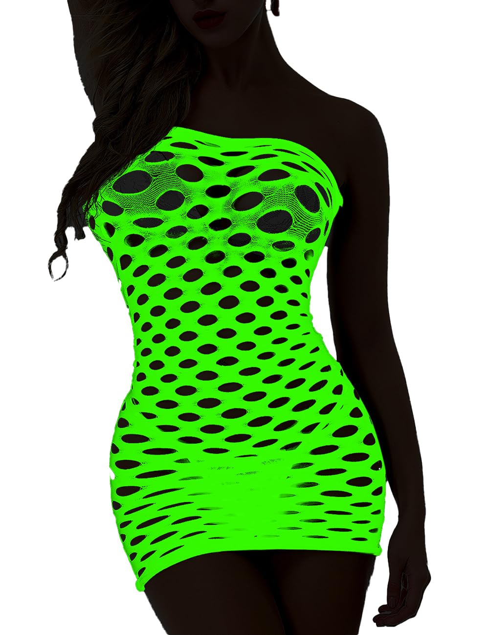 Sisu Couture's Sexy Strapless Fishnet Lingerie Sleepwear Mini Dress Tube Chemise - image 19