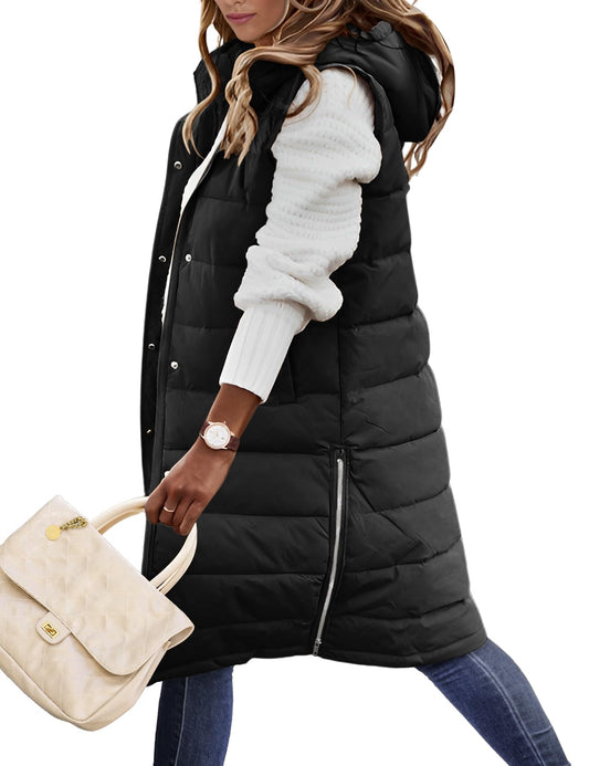 Sisu Couture's Chic Quilted Long Winter Puffer Vest - image 1