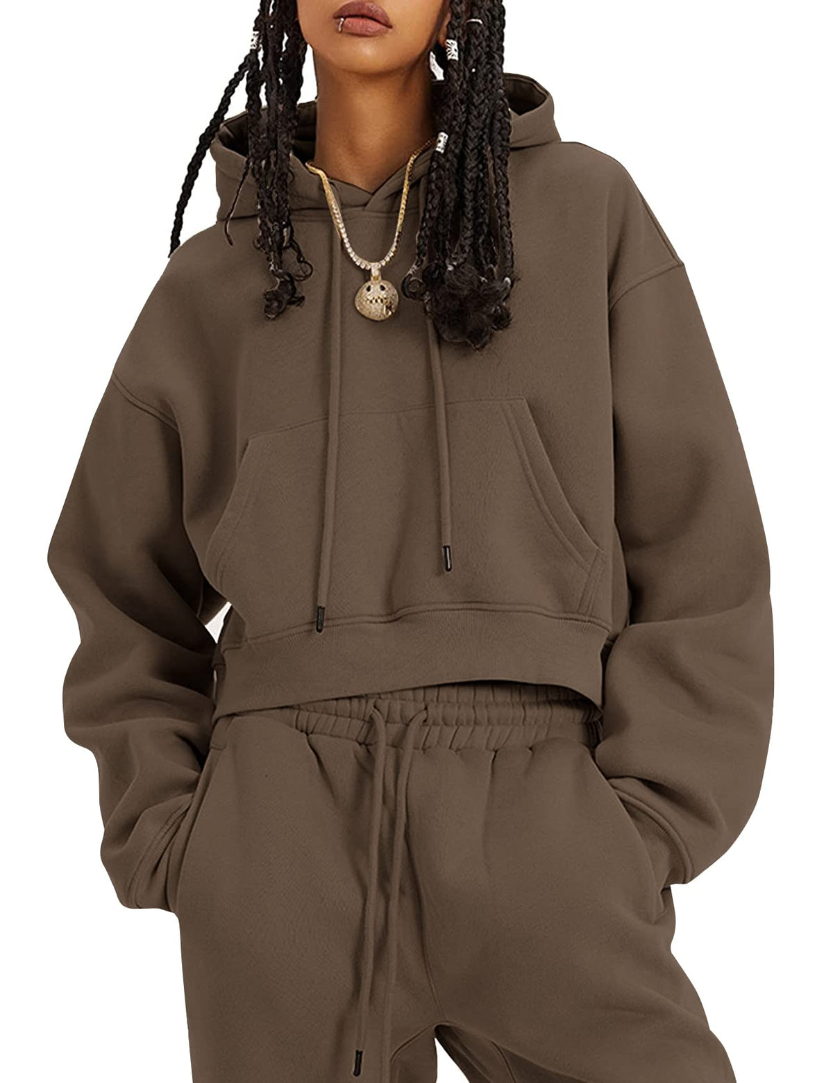 Sisu Couture's Flygo Fleece 2 Piece Outfits Fall Crop Pullover Jogger - image 23
