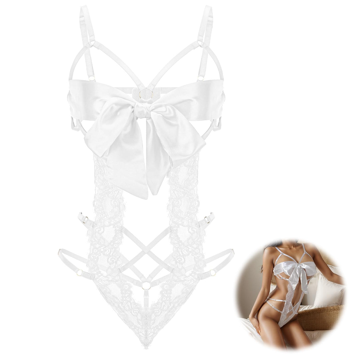 Sisu Couture's Lingerie Set Unwrap Me Bow Tie Lingerie Lace Smooth - image 17