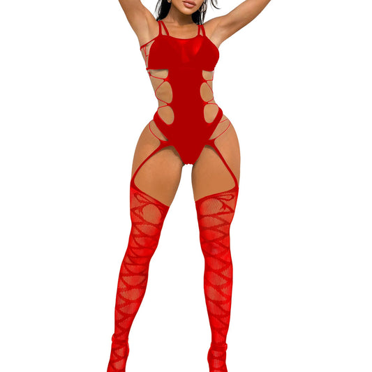 Sisu Couture's Sexy Lingerie Fishnet Set Mesh Teddy Bodysuit Rave Outfits - image 1