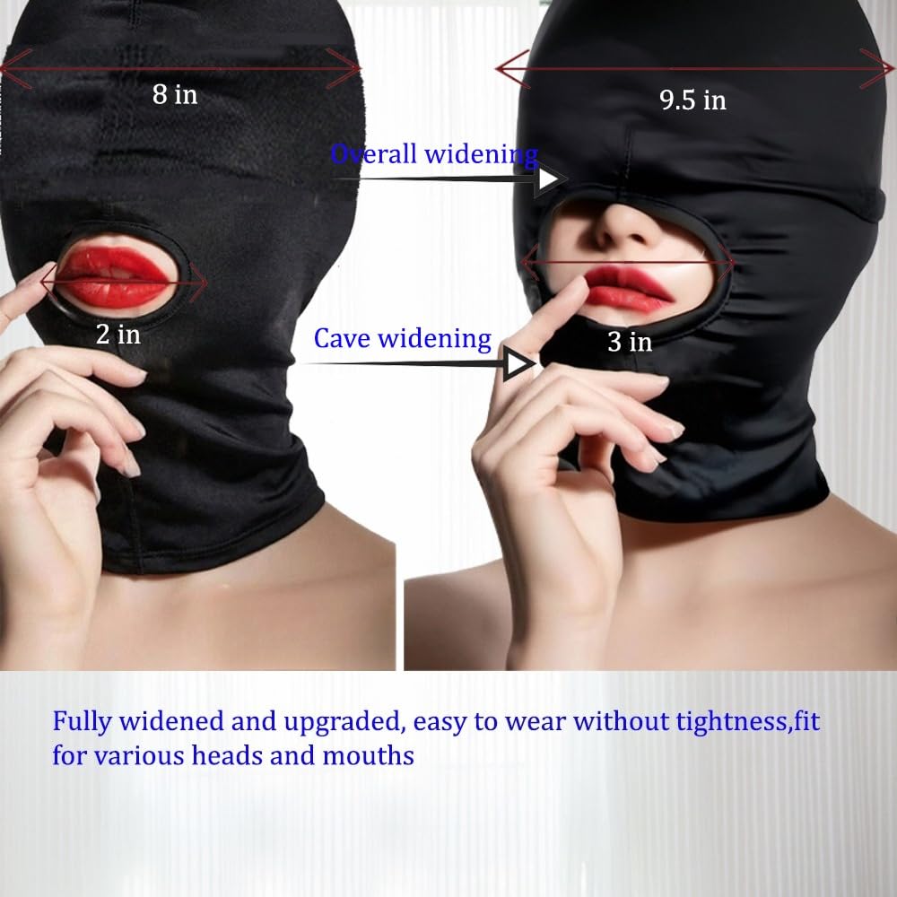 Sisu Couture's 2pcs Sexy Unisex Full Face Open Mouth Mask Half - image 10