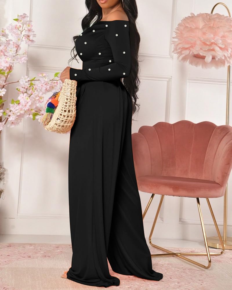 Sisu Couture's Jumpsuit Dressy Long Sleeve Wide Leg One Piece Outfit - image 5