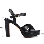 Sisu Couture's Platform High Heels Strappy Chunky Heels Sandals Open Toe - image 16