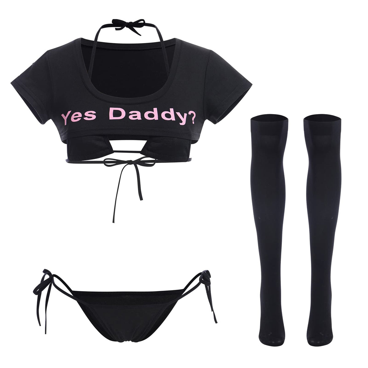 Sisu Couture's Abafip Cute Kawaii Striped Bikini Lingerie Set Micro Tiny - image 1