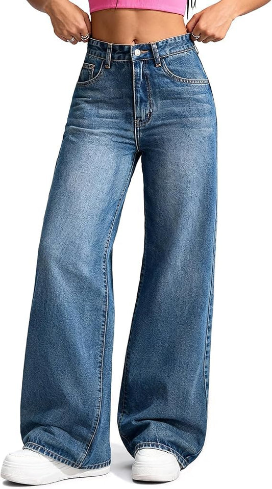 Sisu Couture's Jeans For Wide Leg Trendy Loose Cropped Denim Pants Y2k Boyfriend Jeans - image 1