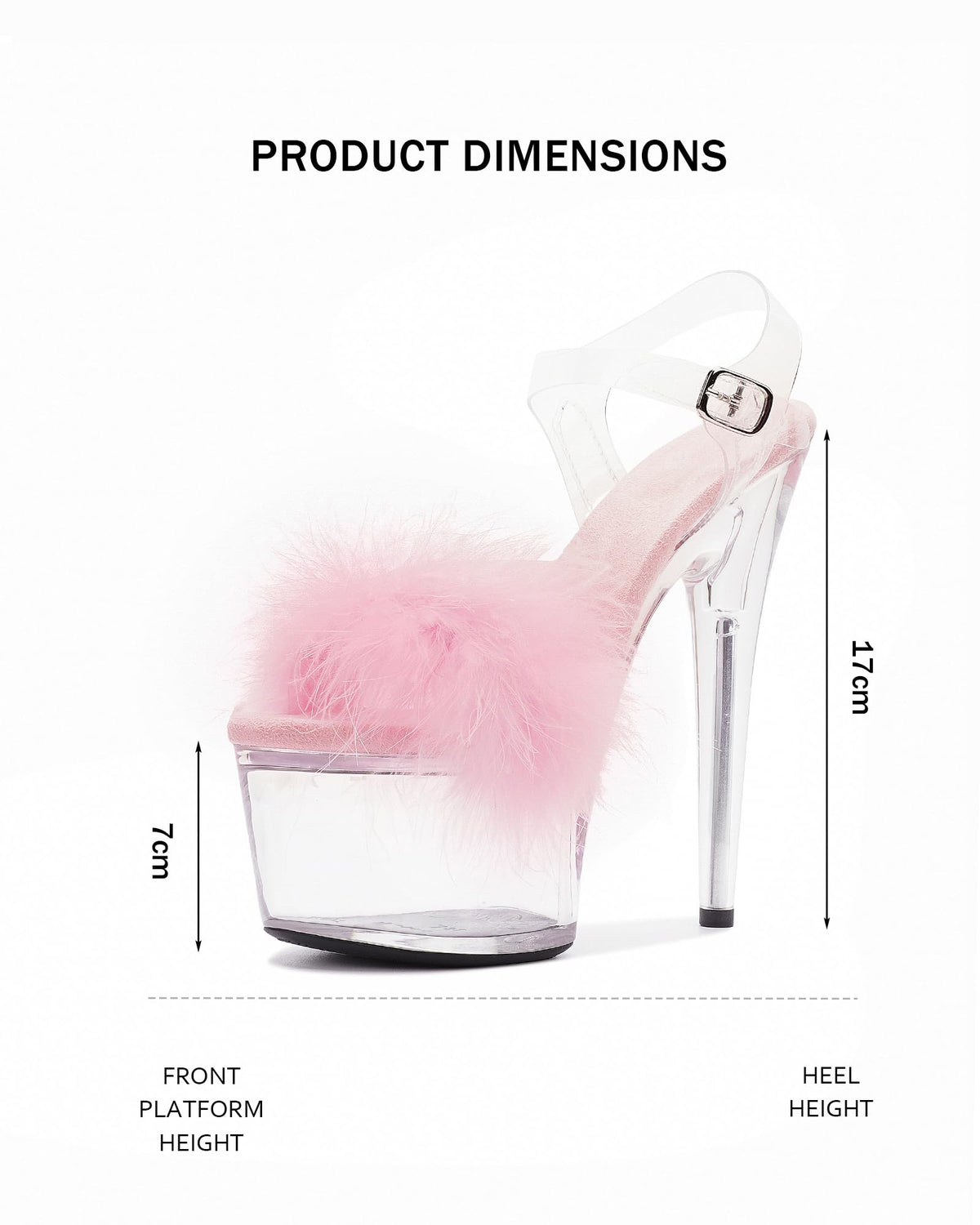 Sisu Couture's Wuxin H&p 7 Inch Clear Platform Sandals Heel Feather - image 12
