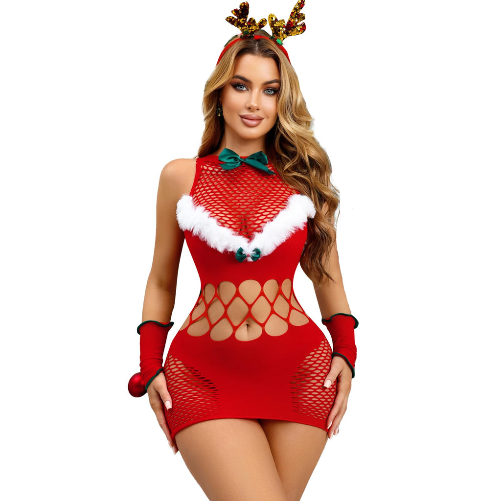 Sisu Couture's Sexy Christmas Lingerie Set Red Santa Babydoll Dress Mrs - image 14