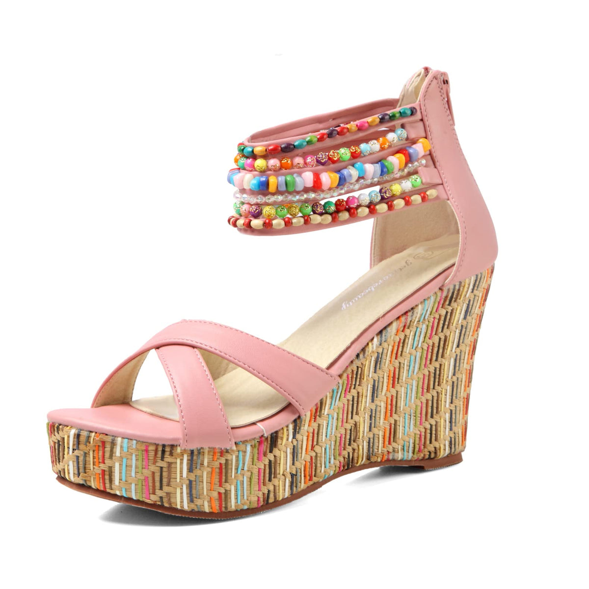 Sisu Couture's Getmorebeauty Wedge Sandals With Pearls Across The Top Platform - image 20