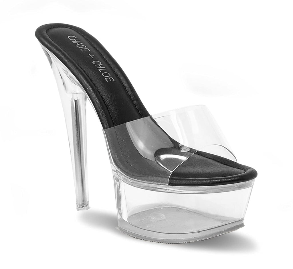 Sisu Couture's Chase & Chloe Clear Stiletto High Heel Platform Sandals - image 16