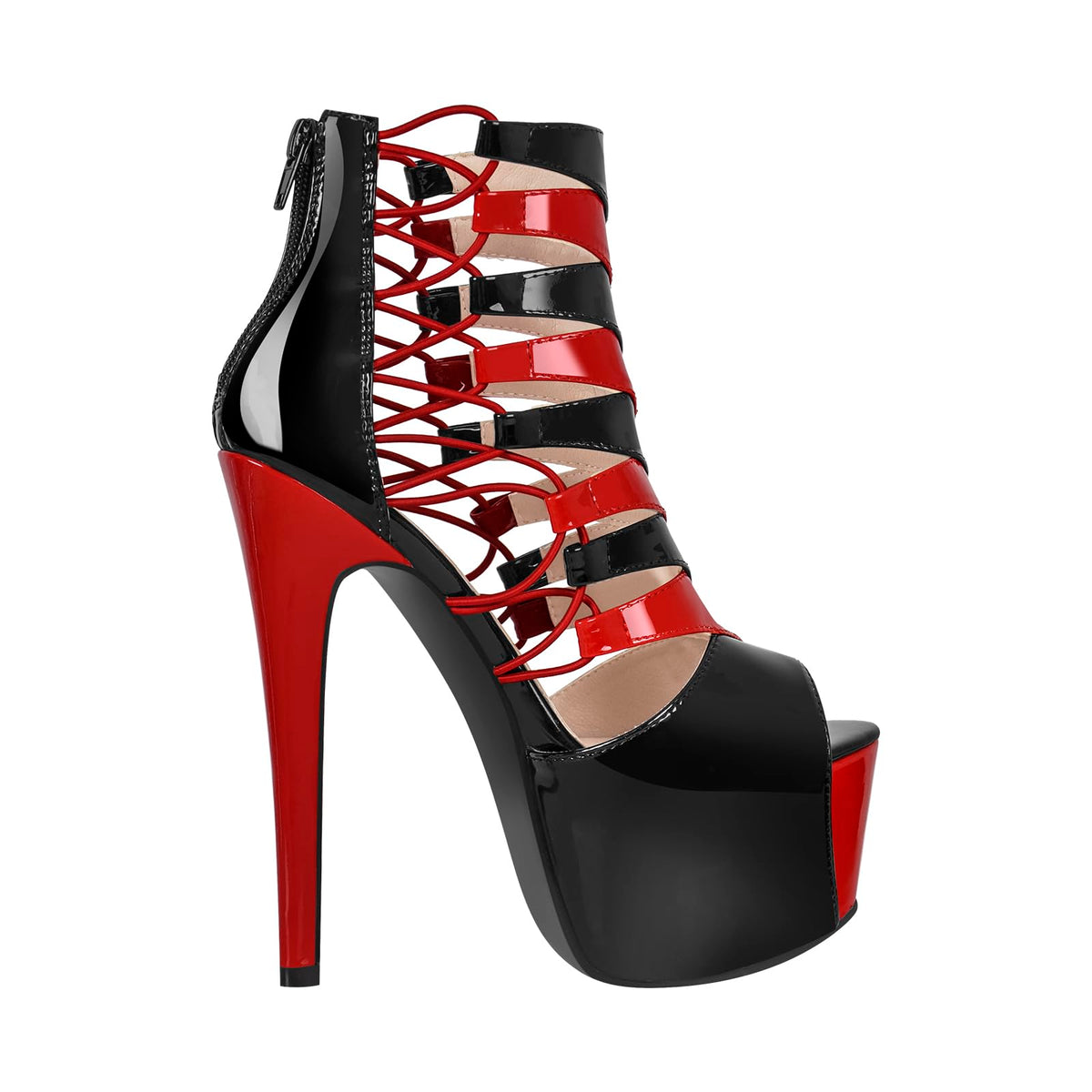 Sisu Couture's Richealnini Sexy Peep Toe Ankle Boots With Zippers Platform - image 12