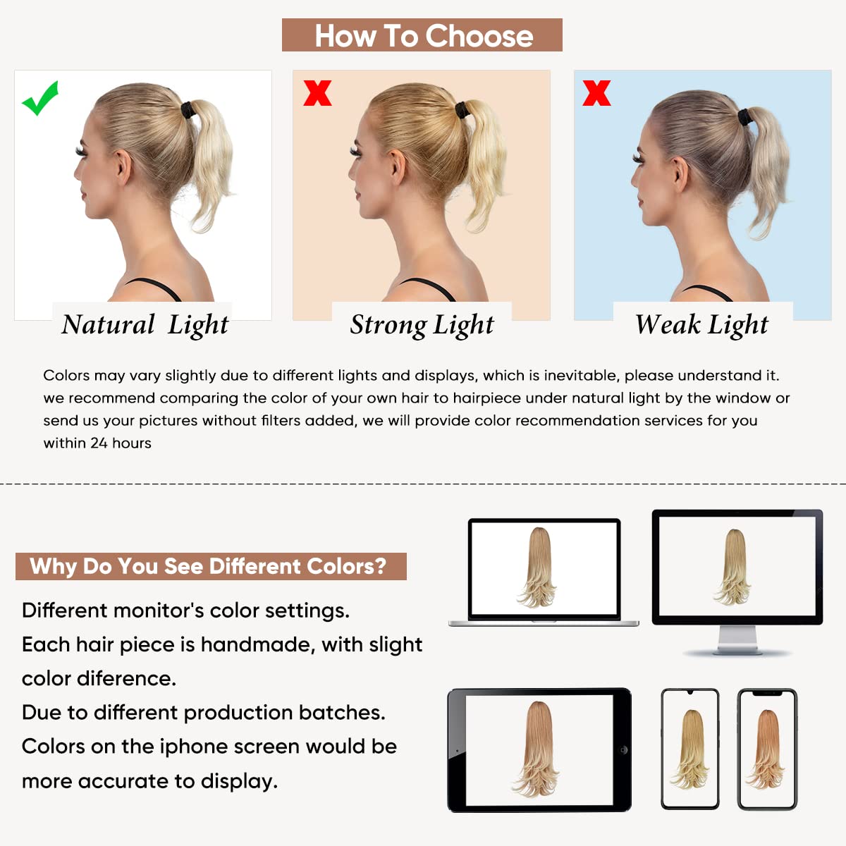 Sisu Couture's Clip in Ponytail Extension Medium Brown 18 Inch Pony - image 19