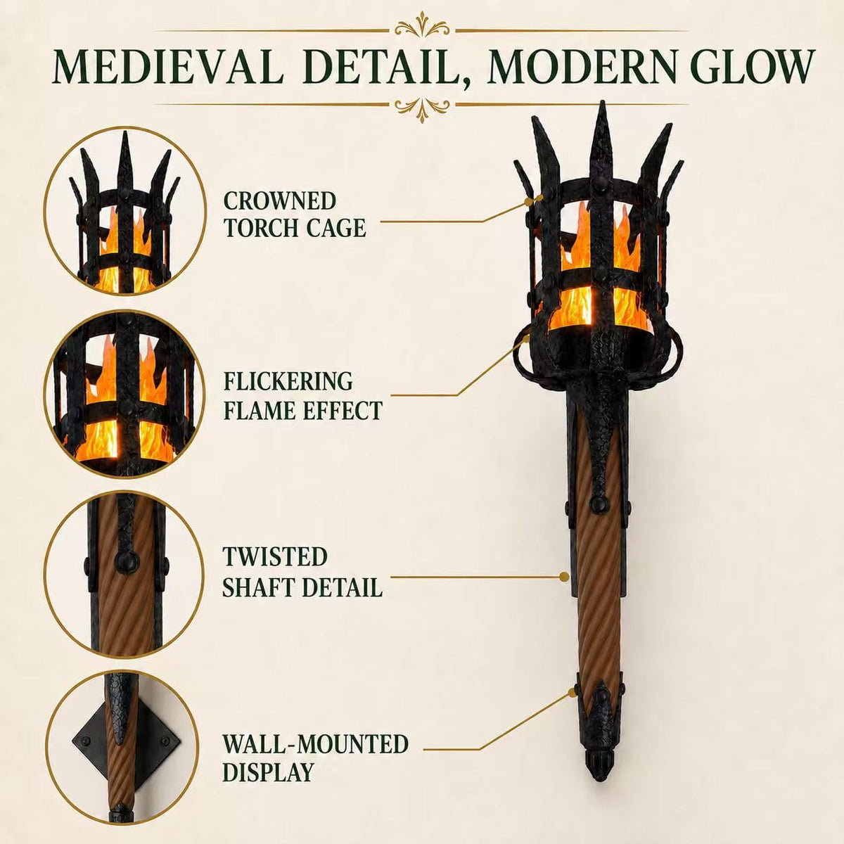 Sisu Couture's Medieval Torch Wall Sconce - image 10