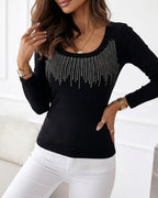 Sisu Couture's Chicme Couture Rhinestone Square Neck Long Sleeve Top - image 15