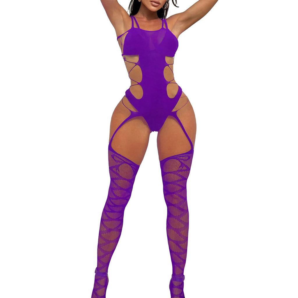 Sisu Couture's Sexy Lingerie Fishnet Set Mesh Teddy Bodysuit Rave Outfits - image 17