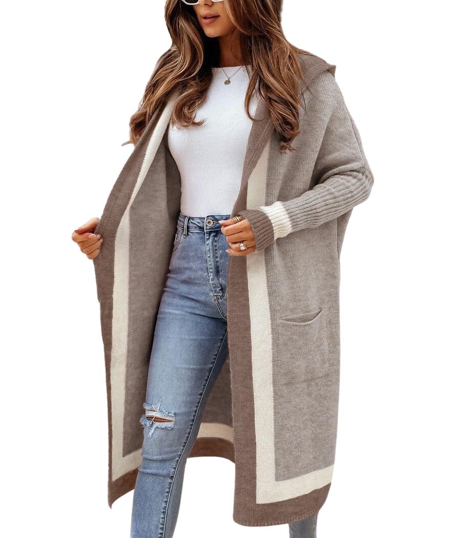 Sisu Couture's Chouyatou Color Block Vertical Striped Open Front Oversized Hooded - image 19