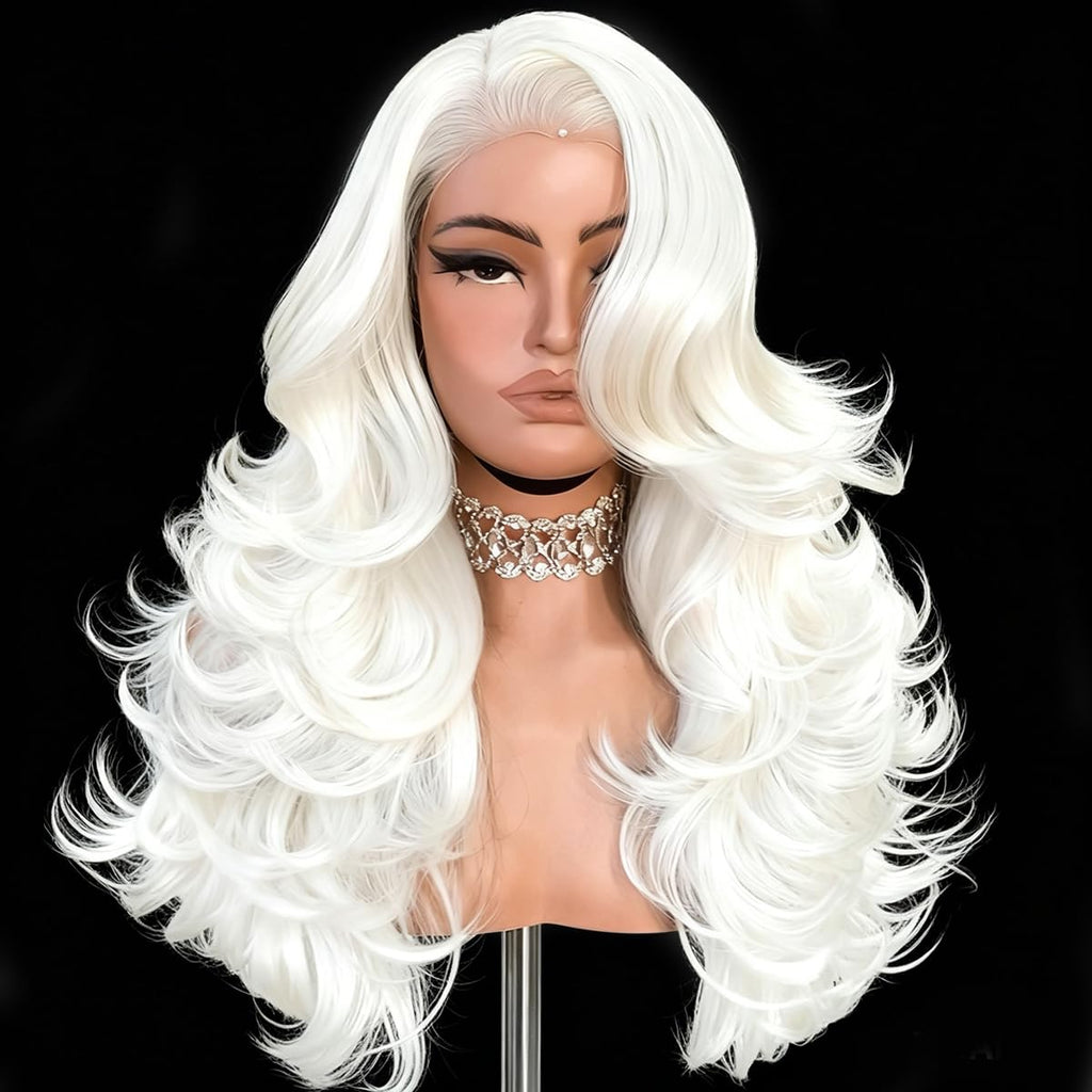 Sisu Couture's Black Glueless Feather Layered Wig With Bangs 13x6 HD - image 20
