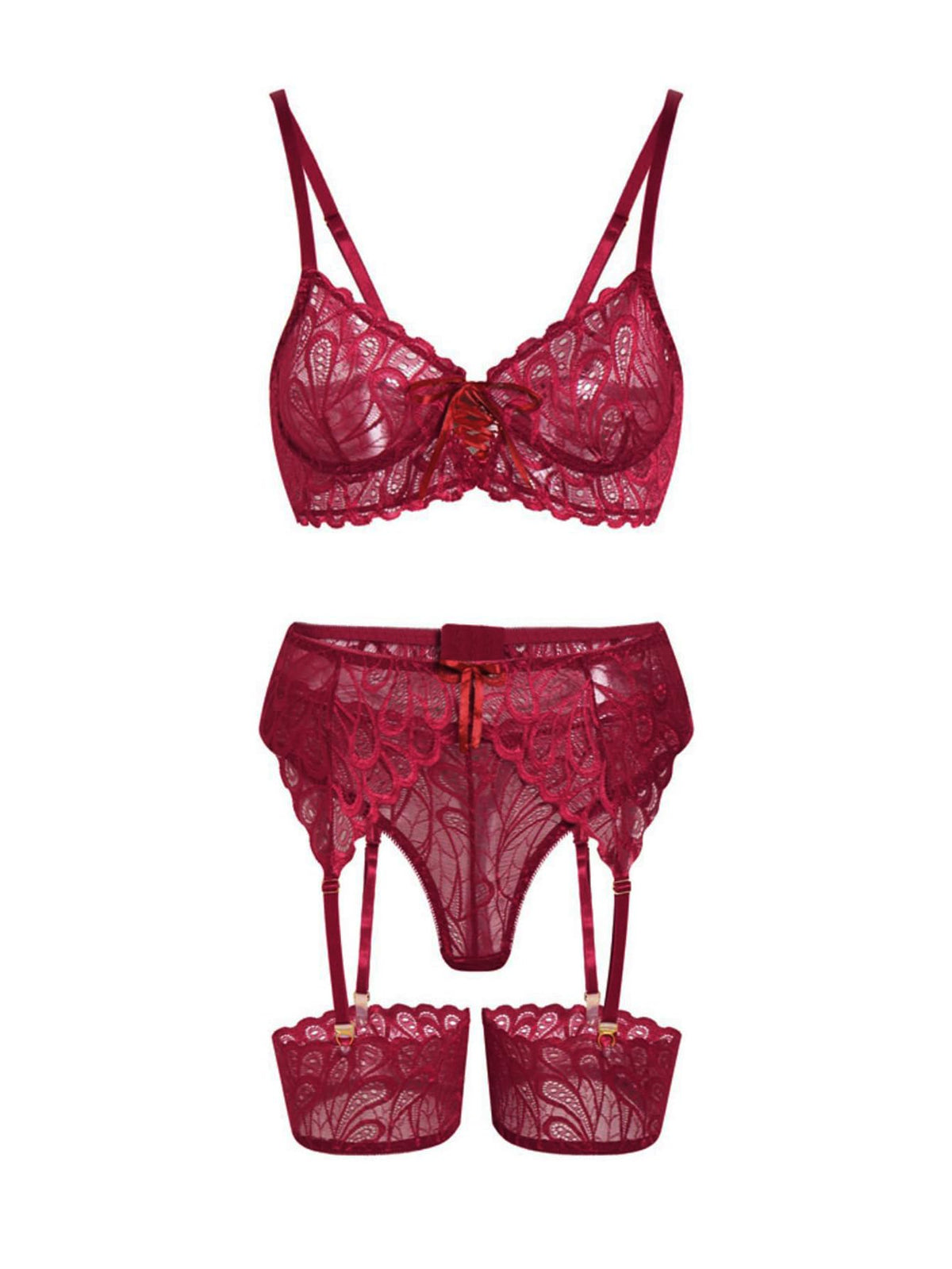 Sisu Couture's Lilosy Sexy Lingerie Outfit Set 3 Piece With Garter - image 14