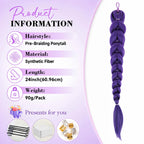 Sisu Couture's Getgal 24inch Purple Braids Ponytail Hair Extensions Kids Costume - image 14