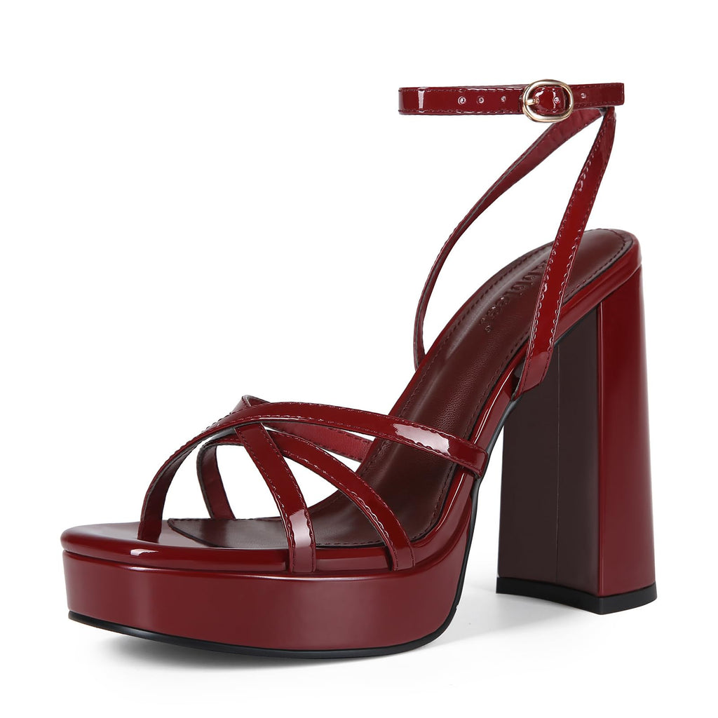 Sisu Couture's Platform High Heels Strappy Chunky Heels Sandals Open Toe - image 24