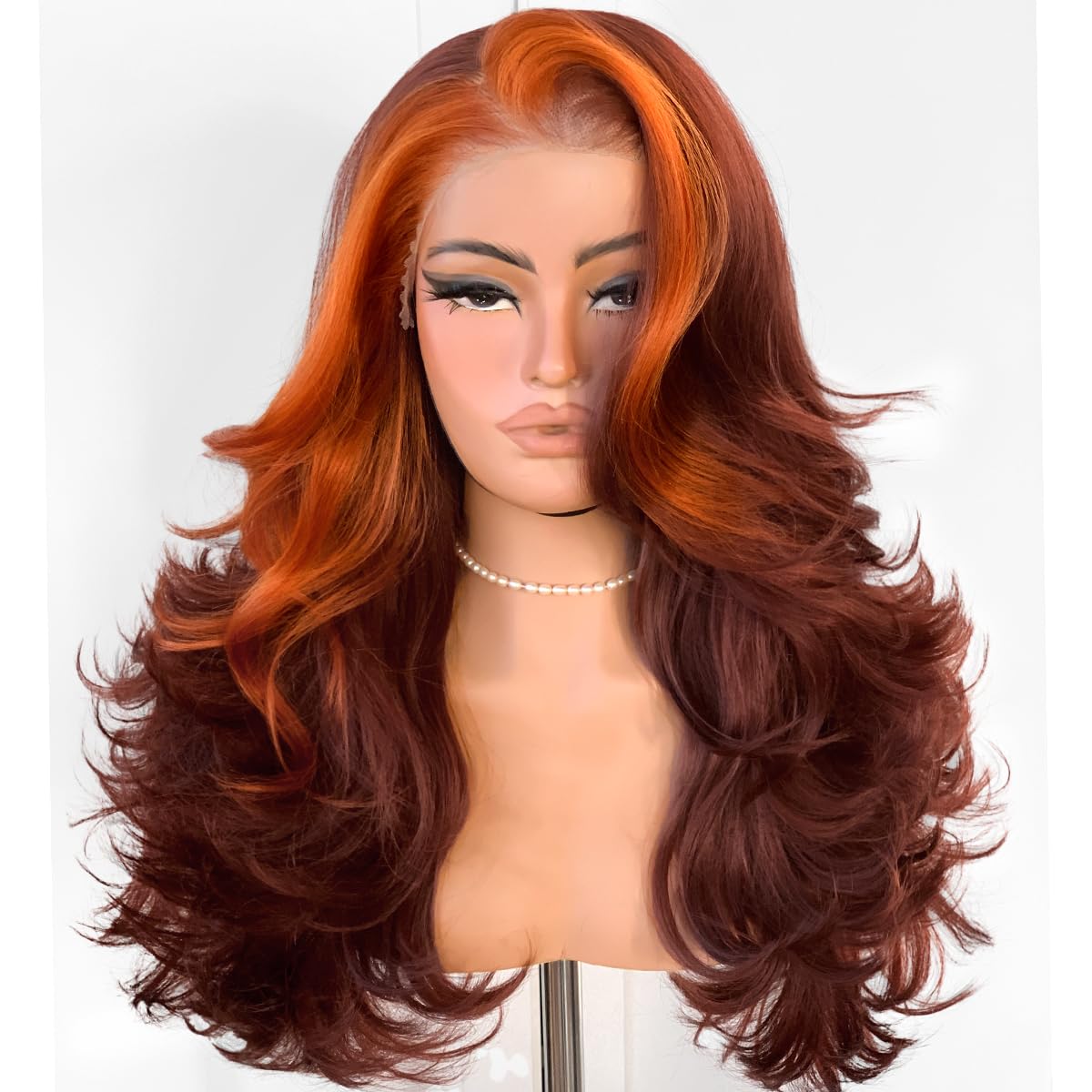 Sisu Couture's Black Glueless Feather Layered Wig With Bangs 13x6 HD - image 16