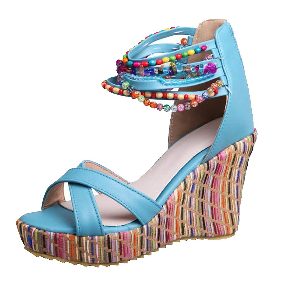 Sisu Couture's Getmorebeauty Wedge Sandals With Pearls Across The Top Platform - image 21