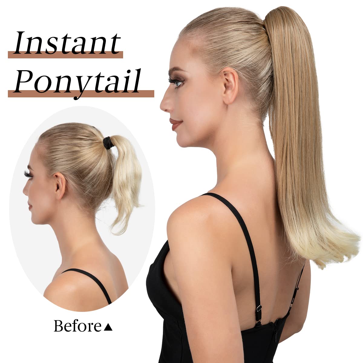 Sisu Couture's Clip in Ponytail Extension Medium Brown 18 Inch Pony - image 17