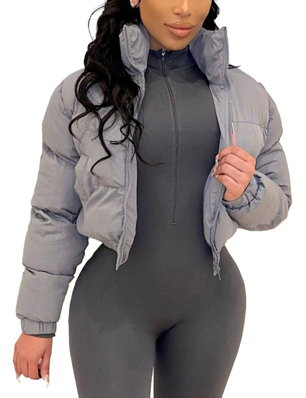 Sisu Couture's Gihuo Cropped Puffer Jacket Short Winter Coats - image 13