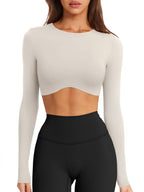 Sisu Couture's Laslulu Sexy Double Lined Long Sleeve Shirts Crewneck Workout - image 2