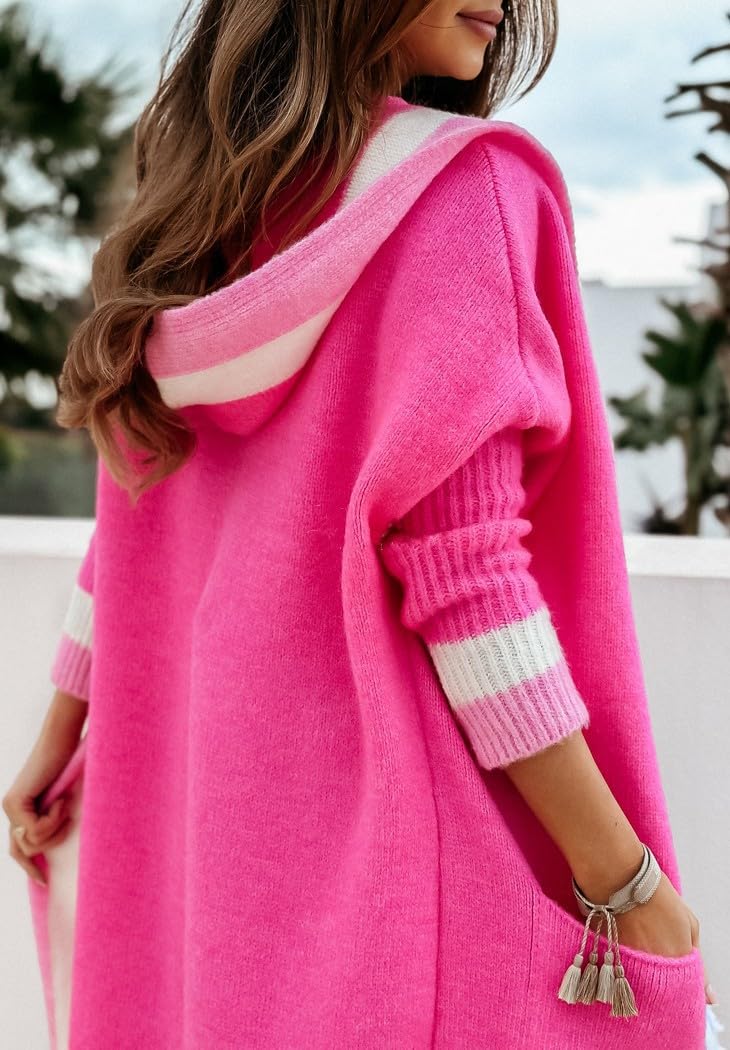 Sisu Couture's Chouyatou Color Block Vertical Striped Open Front Oversized Hooded - image 12