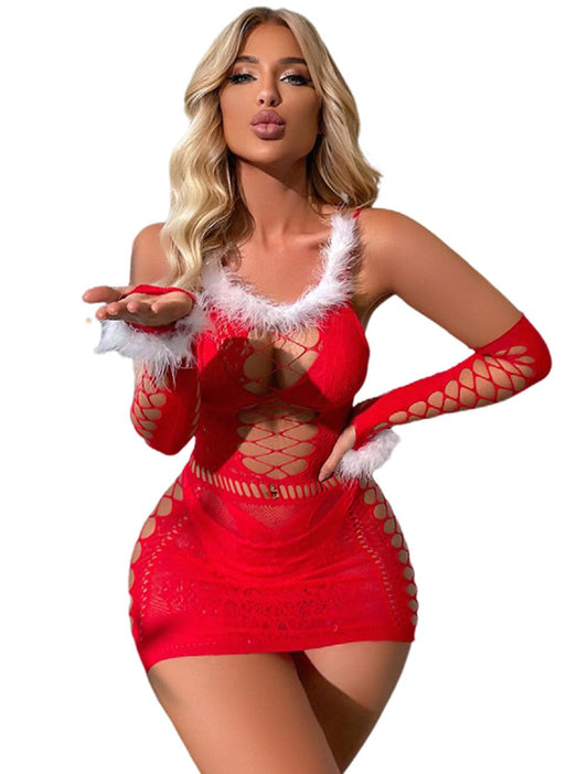 Sisu Couture's Sexy Strapless Fishnet Lingerie Sleepwear Mini Dress Tube Chemise - image 1