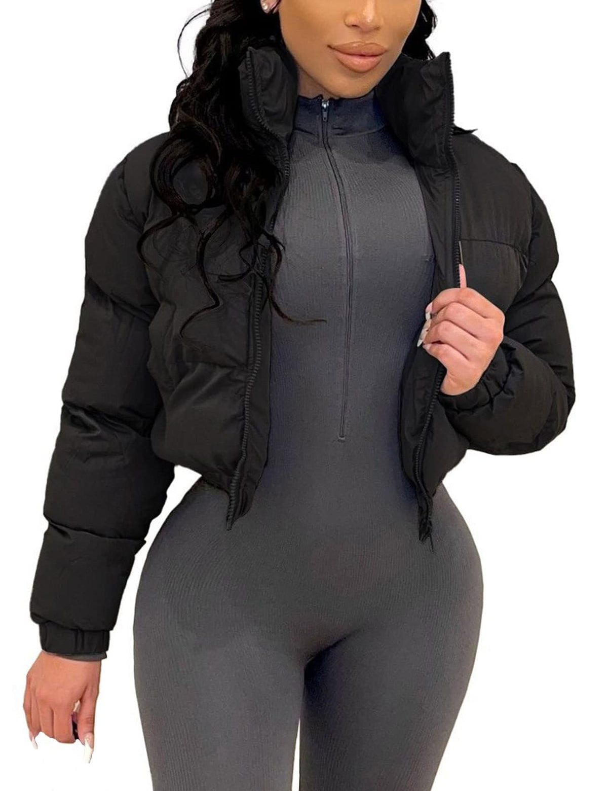 Sisu Couture's Gihuo Cropped Puffer Jacket Short Winter Coats - image 2