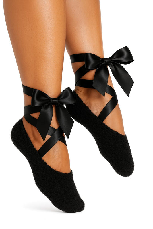 Sisu Couture's Warm Fuzzy Lingerie Socks With Satin Ribbon - image 1