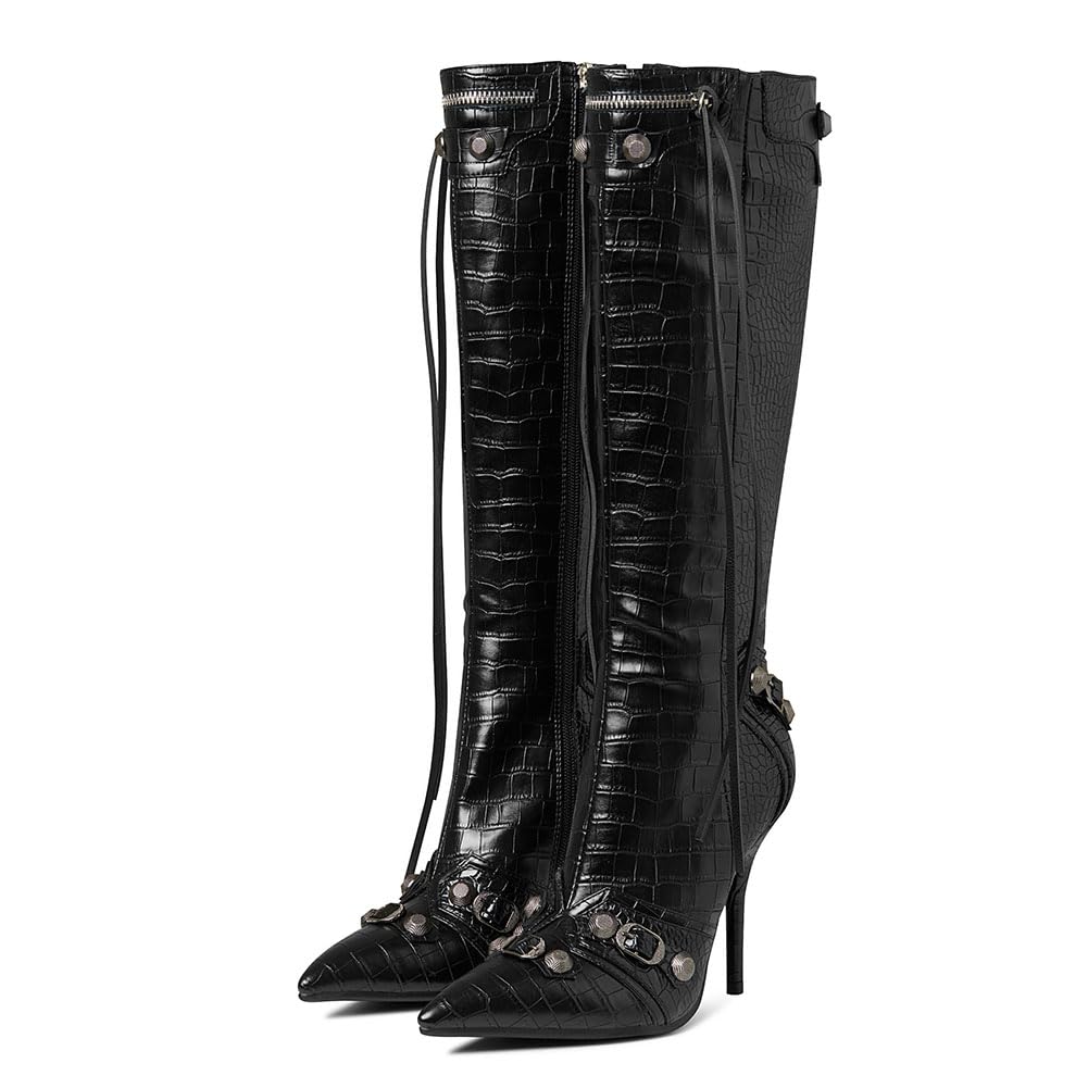 Sisu Couture's Chic Knee-High Stiletto Boots with Sleek Zipper - image 1