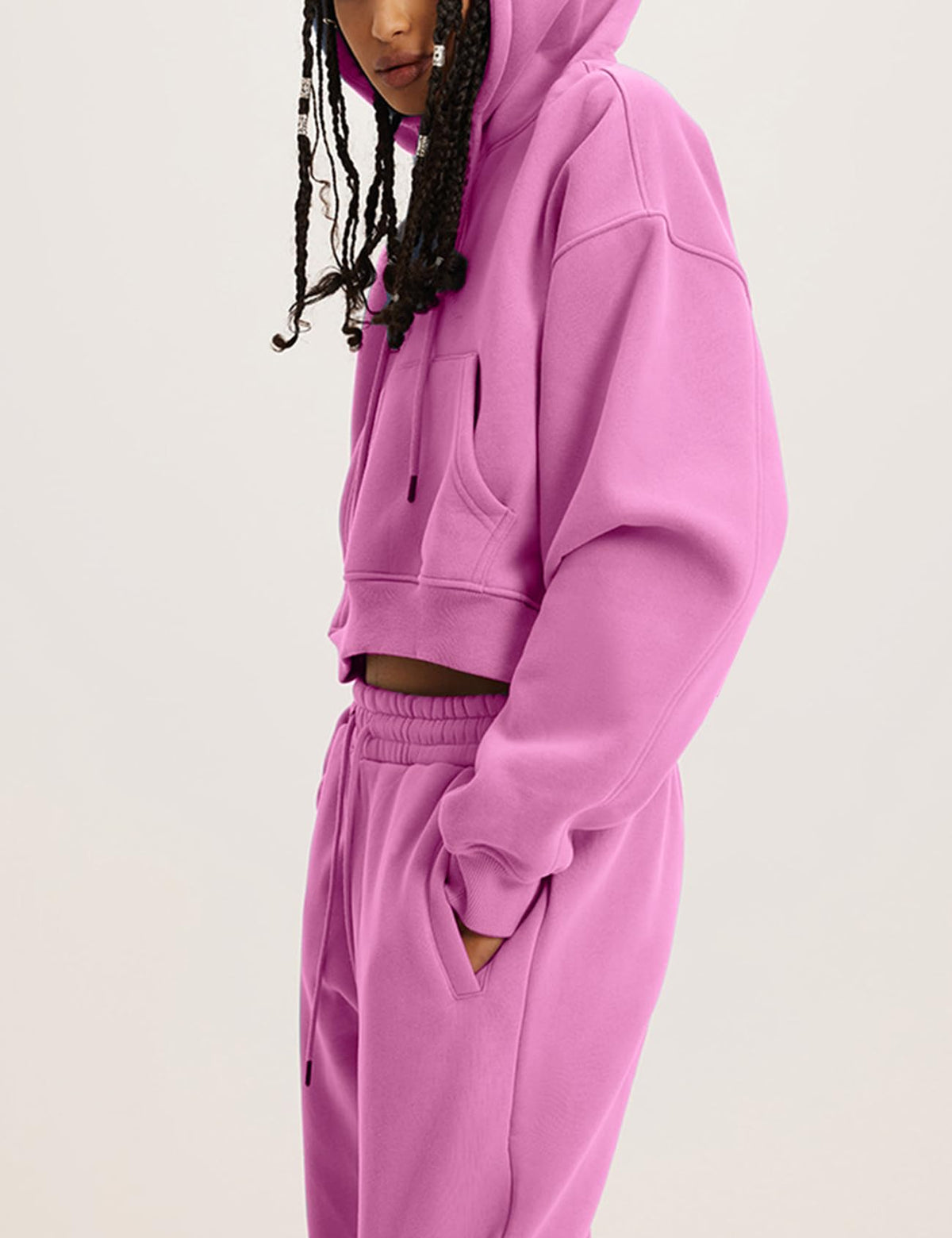 Sisu Couture's Flygo Fleece 2 Piece Outfits Fall Crop Pullover Jogger - image 17