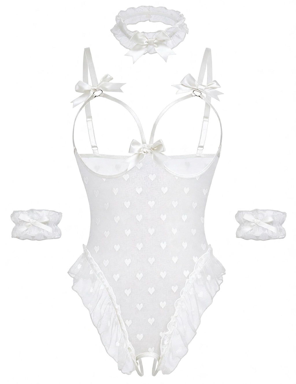 Sisu Couture's Avidlove Lingerie Bodysuit 4 Piece Set Sheer Mesh Teddy - image 24
