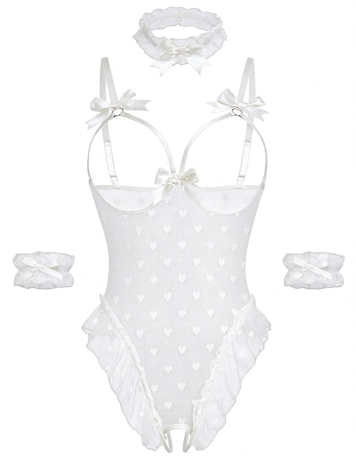 Sisu Couture's Avidlove Lingerie Bodysuit 4 Piece Set Sheer Mesh Teddy - image 24