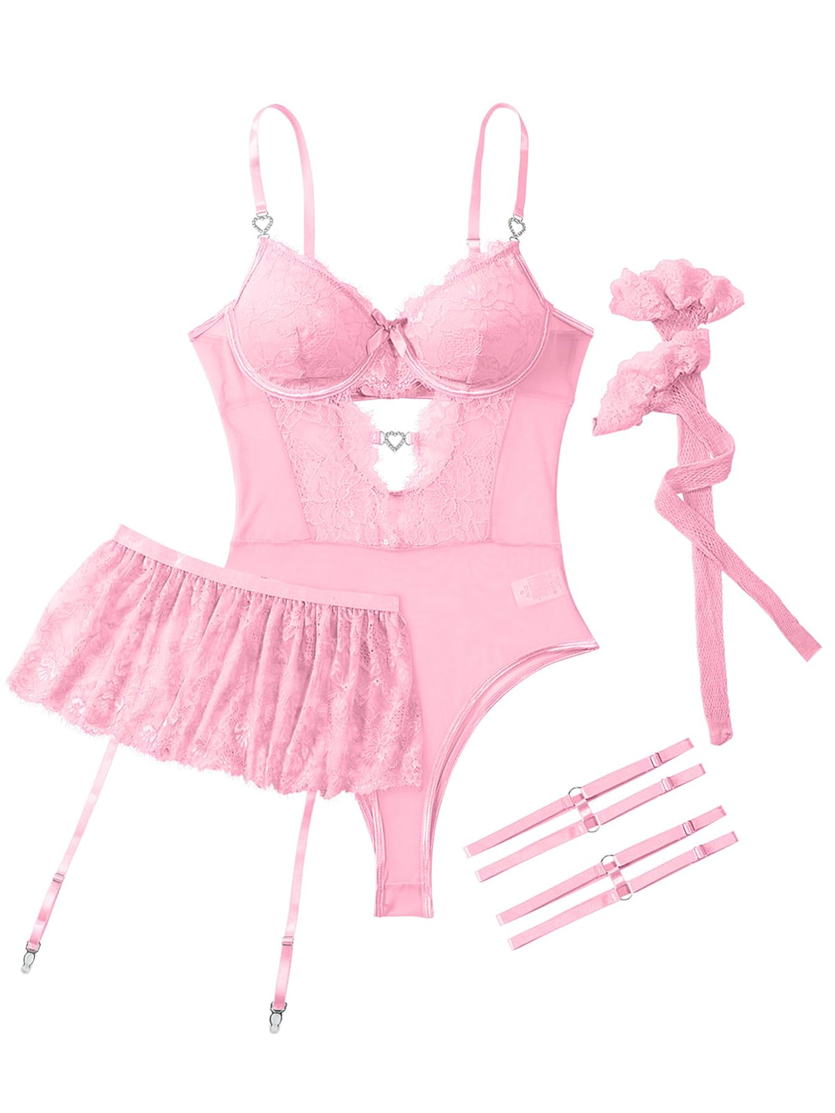 Sisu Couture's Lilosy Sexy Lingerie Set 3 Piece Corset Bodysuit Skirt - image 16
