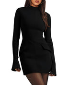 Sisu Couture's Ofeefan Fall Long Sleeve Mock Neck Dress Basic Party - image 23