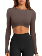Sisu Couture's Laslulu Sexy Double Lined Long Sleeve Shirts Crewneck Workout - image 23