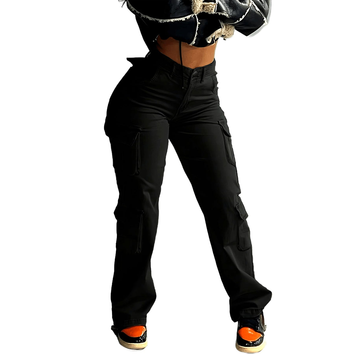 Sisu Couture's Stylish Mid-Rise Baggy Cargo Denim Pants - image 17