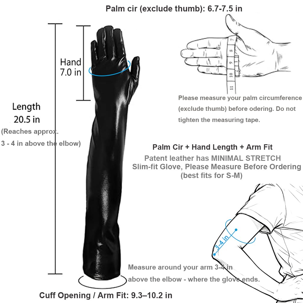 Sisu Couture's Luwint Sexy Wet Look Black Long Gloves For Costume - image 10