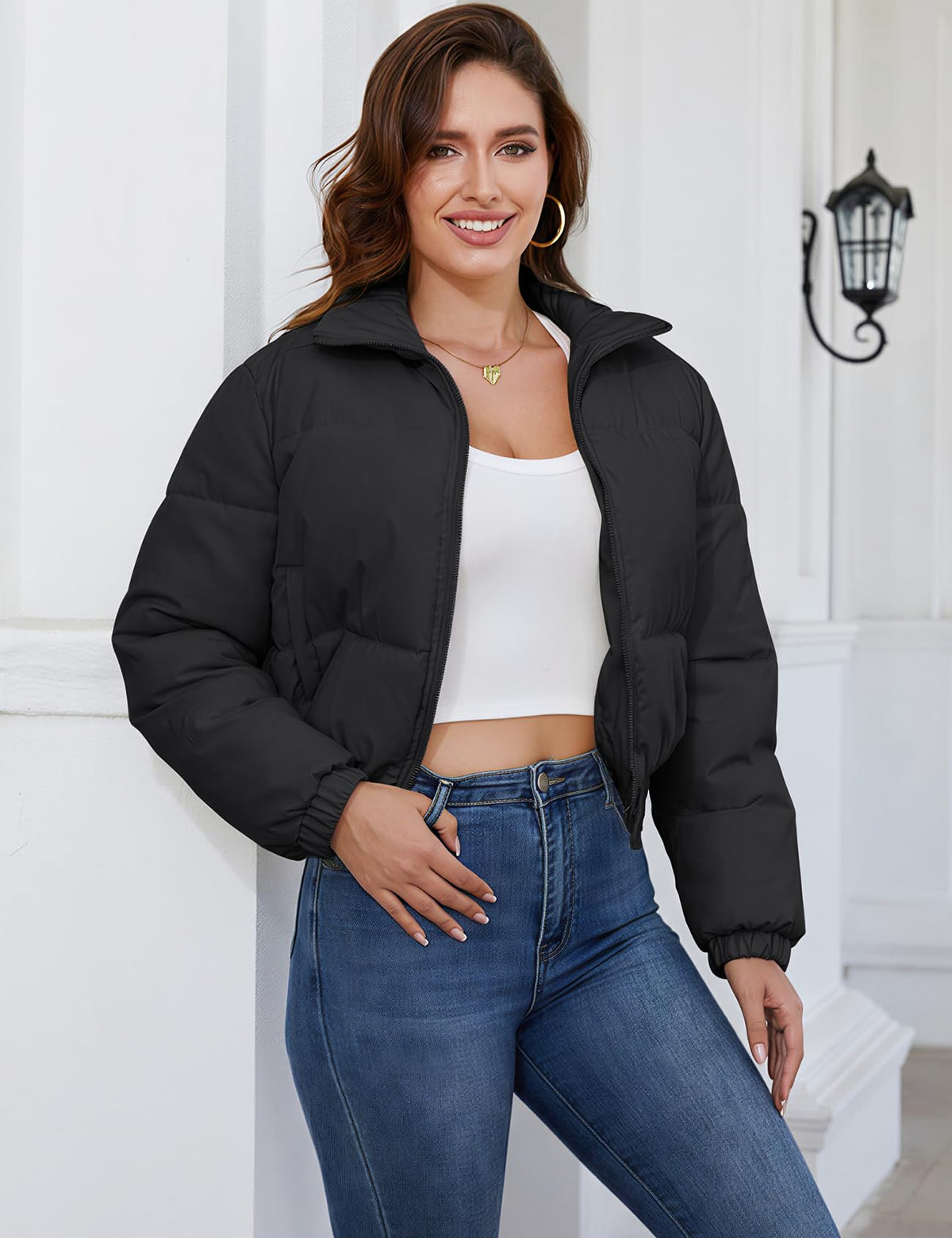 Sisu Couture's Gihuo Cropped Puffer Jacket Short Winter Coats - image 6
