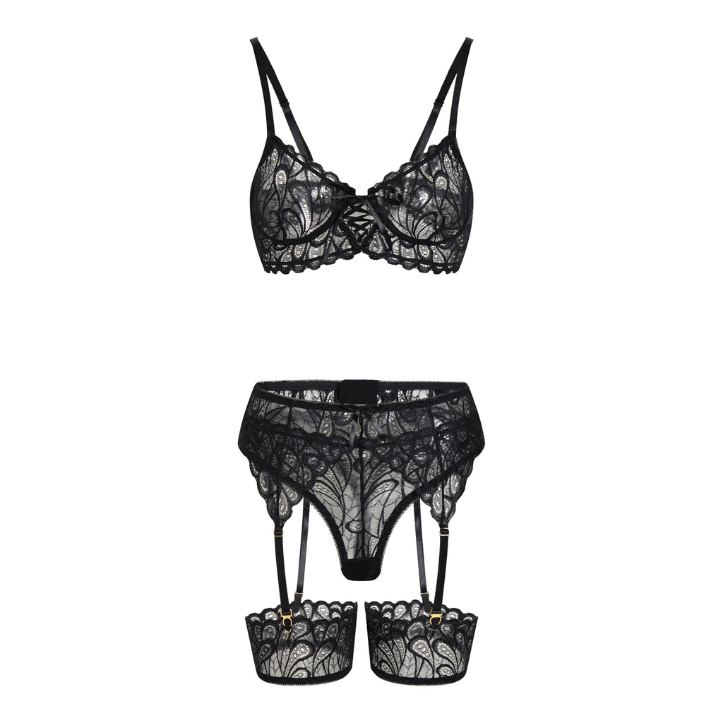 Sisu Couture's Lilosy Sexy Lingerie Outfit Set 3 Piece With Garter - image 15