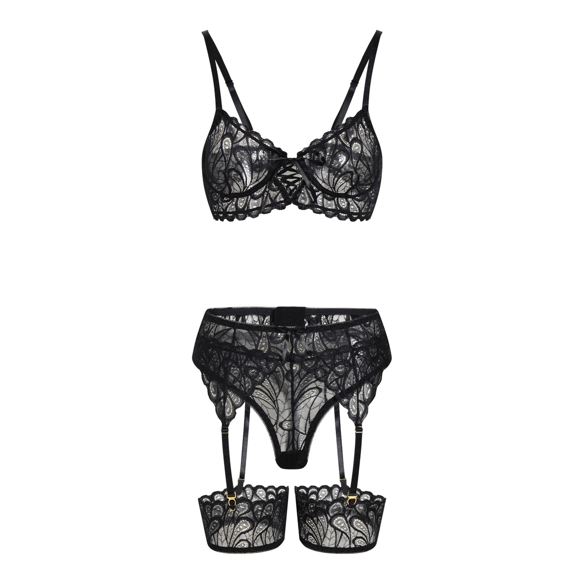 Sisu Couture's Lilosy Sexy Lingerie Outfit Set 3 Piece With Garter - image 15