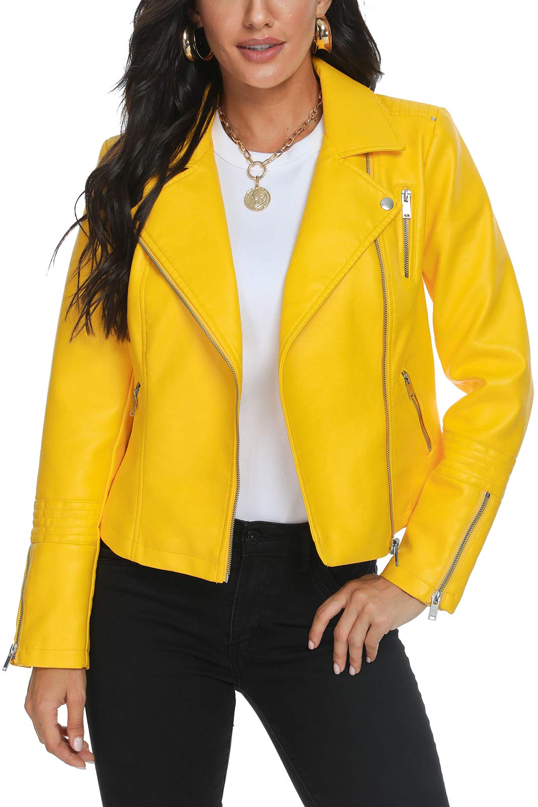 Sisu Couture's Fahsyee Lapel Faux Leather Moto Jacket - image 23