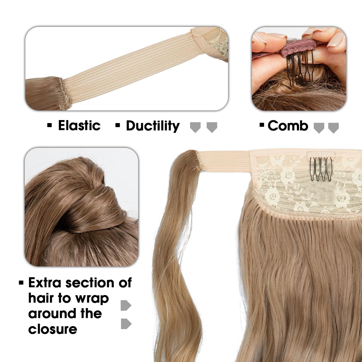 Sisu Couture's Cjl Hair 18" Long Ponytail Hair Extension Wrap Around - image 15